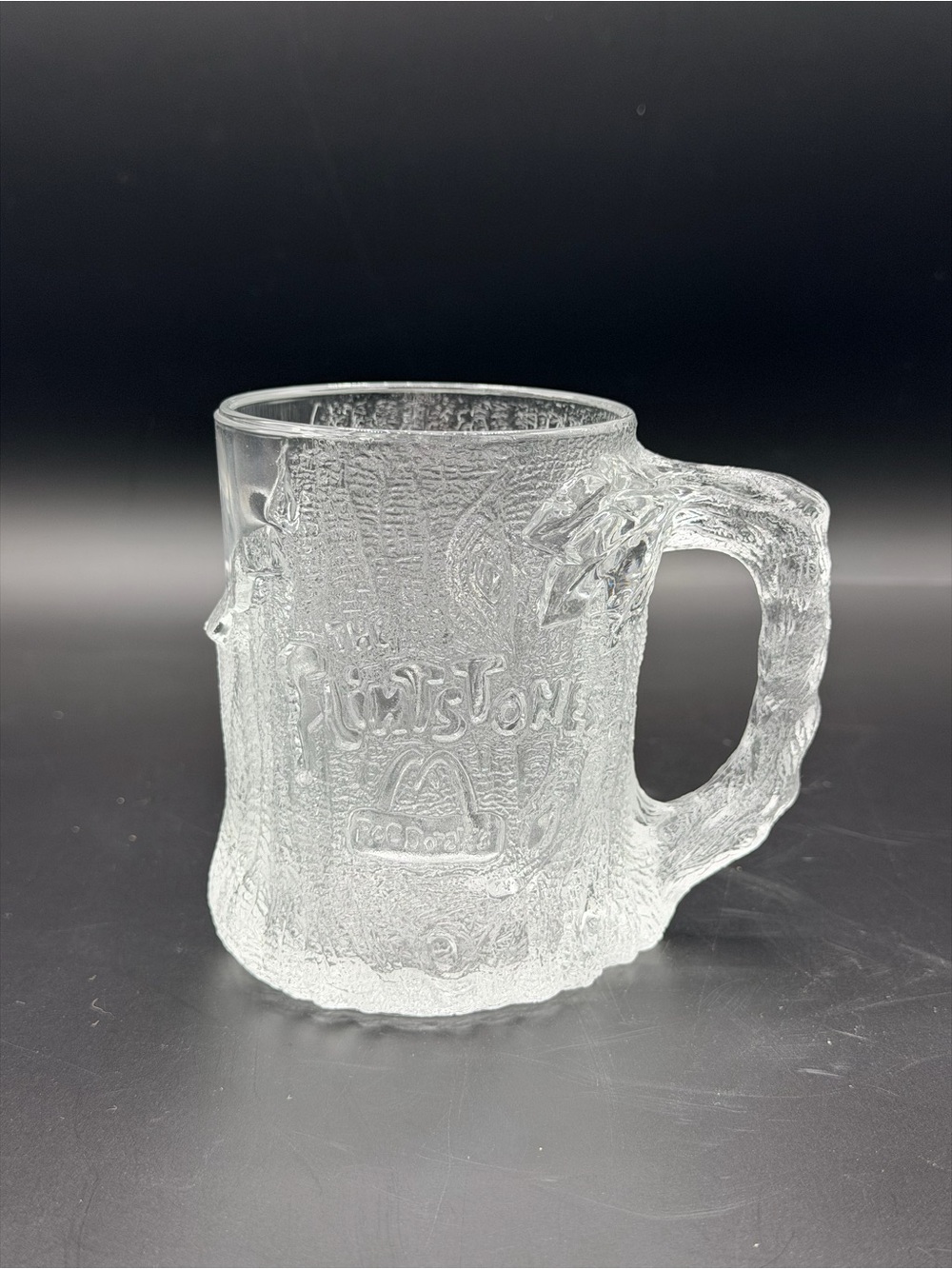 Vintage 1993 McDonald’s The Flintstones Treemendous Glass Mug France 4 1/8” Tall